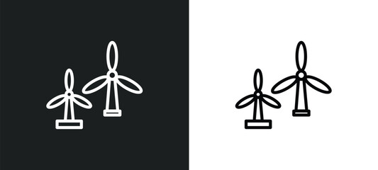 Poster - eco turbine icon isolated in white and black colors. eco turbine outline vector icon from ecology collection for web, mobile apps and ui.