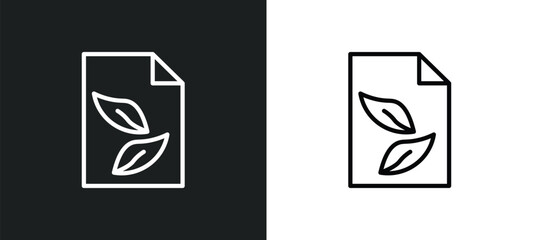 Poster - eco paper icon isolated in white and black colors. eco paper outline vector icon from ecology collec