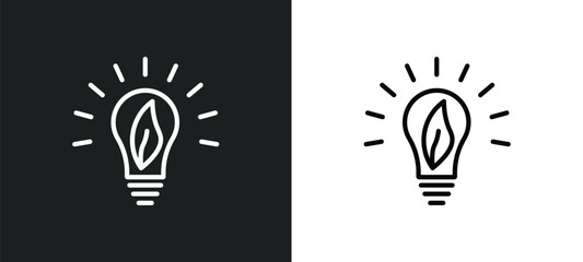 Poster - eco bulb icon isolated in white and black colors. eco bulb outline vector icon from ecology collection for web, mobile apps and ui.