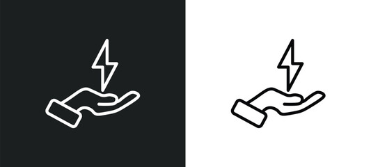 Poster - save energy icon isolated in white and black colors. save energy outline vector icon from ecology collection for web, mobile apps and ui.