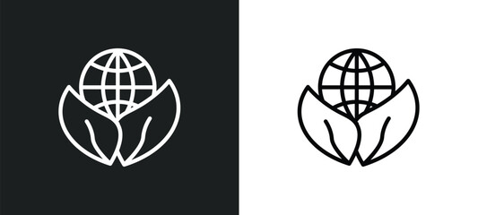 Poster - sustainability icon isolated in white and black colors. sustainability outline vector icon from ecology collection for web, mobile apps and ui.