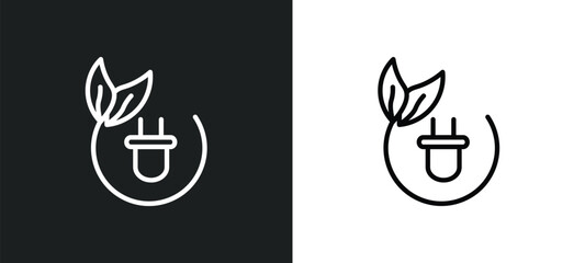 Poster - green energy icon isolated in white and black colors. green energy outline vector icon from ecology collection for web, mobile apps and ui.