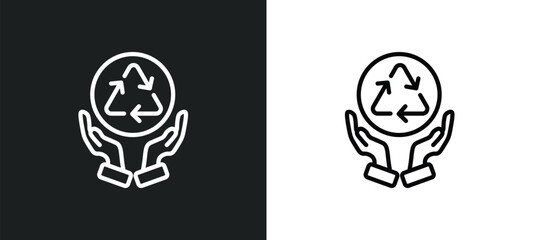 Poster - recycling icon isolated in white and black colors. recycling outline vector icon from ecology collec