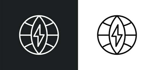 Poster - eco energy power icon isolated in white and black colors. eco energy power outline vector icon from ecology collection for web, mobile apps and ui.