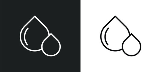 Poster - oil drops icon isolated in white and black colors. oil drops outline vector icon from ecology collection for web, mobile apps and ui.