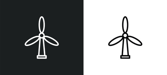 Poster - wind mills icon isolated in white and black colors. wind mills outline vector icon from ecology collection for web, mobile apps and ui.