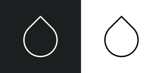 Poster - drop icon isolated in white and black colors. drop outline vector icon from ecology collection for web, mobile apps and ui.