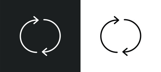 Poster - reload icon isolated in white and black colors. reload outline vector icon from ecology collection for web, mobile apps and ui.