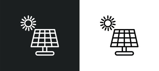 Poster - solar energy icon isolated in white and black colors. solar energy outline vector icon from ecology collection for web, mobile apps and ui.