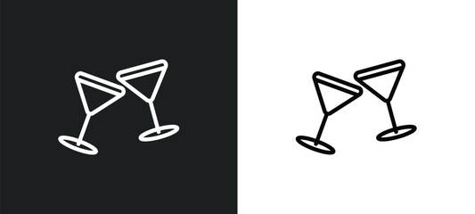 Poster - toast icon isolated in white and black colors. toast outline vector icon from drinks collection for web, mobile apps and ui.