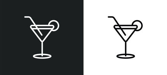 Poster - cocktail icon isolated in white and black colors. cocktail outline vector icon from drinks collection for web, mobile apps and ui.