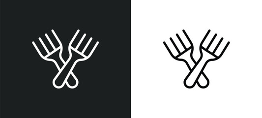 Poster - forks icon isolated in white and black colors. forks outline vector icon from drinks collection for web, mobile apps and ui.