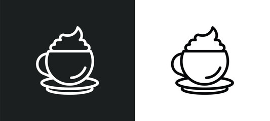 Poster - cappuccino icon isolated in white and black colors. cappuccino outline vector icon from drinks collection for web, mobile apps and ui.