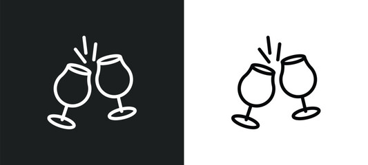 Poster - toast icon isolated in white and black colors. toast outline vector icon from drinks collection for web, mobile apps and ui.