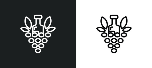 Poster - bunch of grapes icon isolated in white and black colors. bunch of grapes outline vector icon from drinks collection for web, mobile apps and ui.