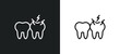 © Farahim - toothache icon isolated in white and black colors. toothache outline vector icon from dentist collection for web, mobile apps and ui.