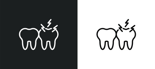 Poster - toothache icon isolated in white and black colors. toothache outline vector icon from dentist collec