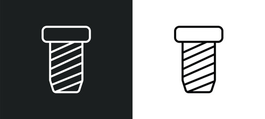 Poster - implant fixture icon isolated in white and black colors. implant fixture outline vector icon from dentist collection for web, mobile apps and ui.
