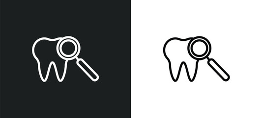 Poster - check up icon isolated in white and black colors. check up outline vector icon from dentist collection for web, mobile apps and ui.
