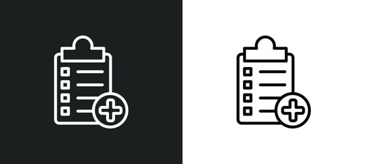 Poster - medical list icon isolated in white and black colors. medical list outline vector icon from dentist collection for web, mobile apps and ui.