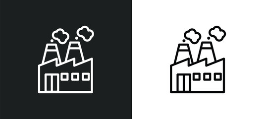 Poster - factory icon isolated in white and black colors. factory outline vector icon from delivery and logistic collection for web, mobile apps and ui.