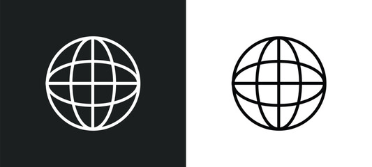Poster - earth grid icon isolated in white and black colors. earth grid outline vector icon from delivery and logistic collection for web, mobile apps and ui.