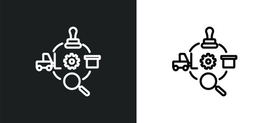 Poster - logistics icon isolated in white and black colors. logistics outline vector icon from delivery and l