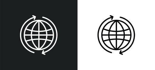 Poster - worldwide icon isolated in white and black colors. worldwide outline vector icon from delivery and logistic collection for web, mobile apps and ui.