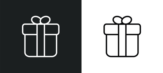 Poster - gift icon isolated in white and black colors. gift outline vector icon from delivery and logistic collection for web, mobile apps and ui.