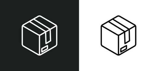 Wall Mural - parcel icon isolated in white and black colors. parcel outline vector icon from delivery and logistic collection for web, mobile apps and ui.