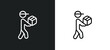 courier icon isolated in white and black colors. courier outline vector icon from delivery and logistic collection for web, mobile apps and ui.