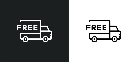 Poster - free delivery icon isolated in white and black colors. free delivery outline vector icon from delive