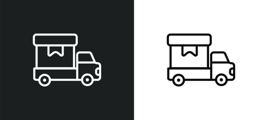 Poster - cargo icon isolated in white and black colors. cargo outline vector icon from delivery and logistic collection for web, mobile apps and ui.