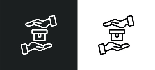 Poster - delivery safety icon isolated in white and black colors. delivery safety outline vector icon from de
