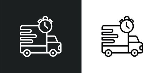 Poster - express delivery icon isolated in white and black colors. express delivery outline vector icon from 