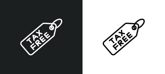 tax free icon isolated in white and black colors. tax free outline vector icon from delivery and logistic collection for web, mobile apps and ui.