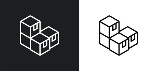 Poster - packages icon isolated in white and black colors. packages outline vector icon from delivery and log