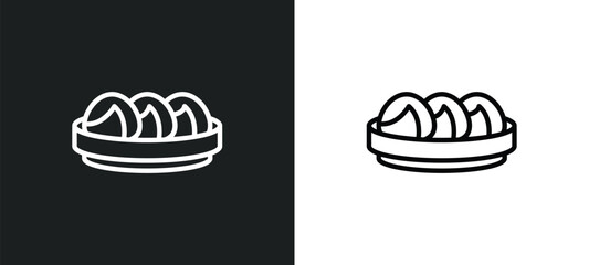 Poster - steamed bread icon isolated in white and black colors. steamed bread outline vector icon from culture collection for web, mobile apps and ui.
