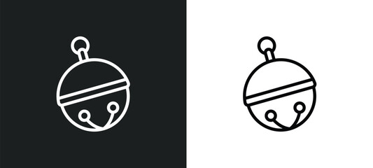 Poster - sleigh bell icon isolated in white and black colors. sleigh bell outline vector icon from culture co