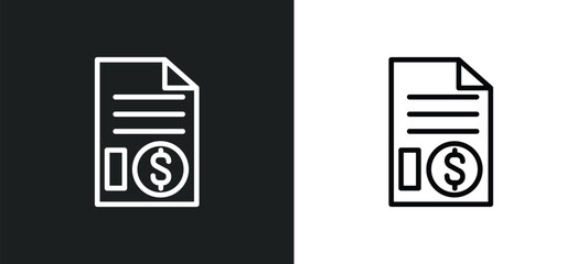 Poster - invoice icon isolated in white and black colors. invoice outline vector icon from cryptocurrency collection for web, mobile apps and ui.