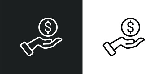 Poster - loan icon isolated in white and black colors. loan outline vector icon from cryptocurrency collection for web, mobile apps and ui.