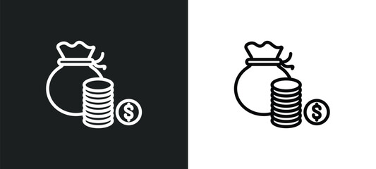 Poster - funds icon isolated in white and black colors. funds outline vector icon from cryptocurrency collection for web, mobile apps and ui.