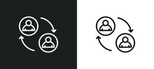 peer to peer icon isolated in white and black colors. peer to outline vector icon from cryptocurrency collection for web, mobile apps and ui.