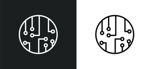 Poster - circuit icon isolated in white and black colors. circuit outline vector icon from cryptocurrency collection for web, mobile apps and ui.