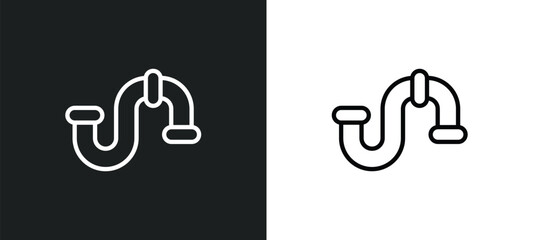 Poster - plumbing icon isolated in white and black colors. plumbing outline vector icon from construction tools collection for web, mobile apps and ui.