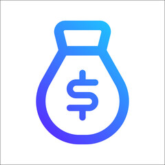 Wall Mural - money bag gradient icon