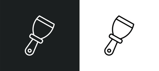 Poster - putty knife icon isolated in white and black colors. putty knife outline vector icon from construction tools collection for web, mobile apps and ui.