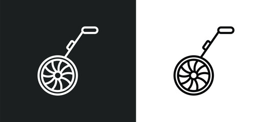 Poster - measuring wheel icon isolated in white and black colors. measuring wheel outline vector icon from construction tools collection for web, mobile apps and ui.