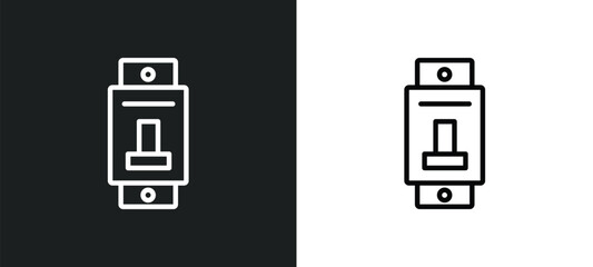Poster - circuit breaker icon isolated in white and black colors. circuit breaker outline vector icon from construction tools collection for web, mobile apps and ui.