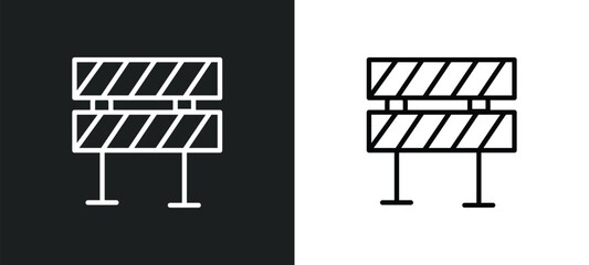 Poster - barrier icon isolated in white and black colors. barrier outline vector icon from construction collection for web, mobile apps and ui.